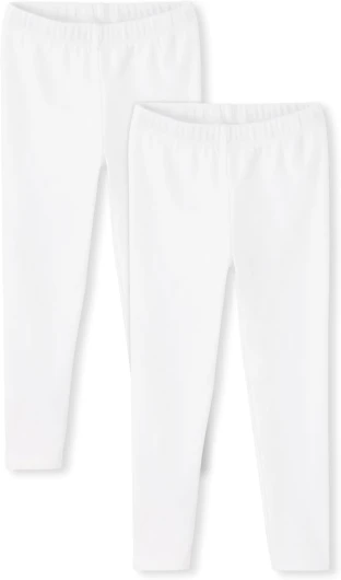 Girls’ and Toddler Pull on Leggings,multipacks 2T White/White 2-pack