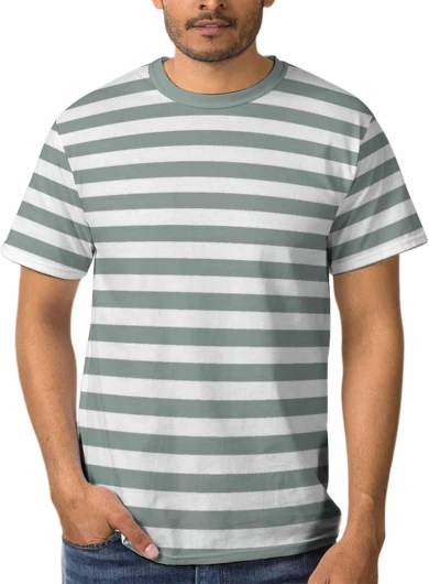 Men’s Striped Crewneck T-Shirt Summer Casual Short Sleeve T Shirts Pullover Stripe Shirt for Men Sport Tee Outfits Medium Stripe Green White