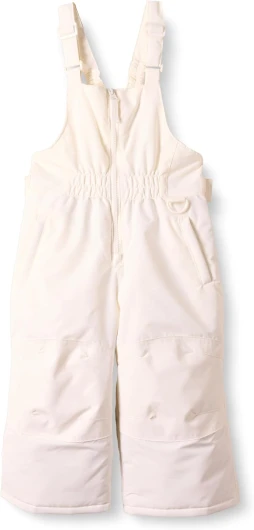 Girls and Toddlers’ Water-Resistant Ski & Snow Bib Overall 2T Ivory