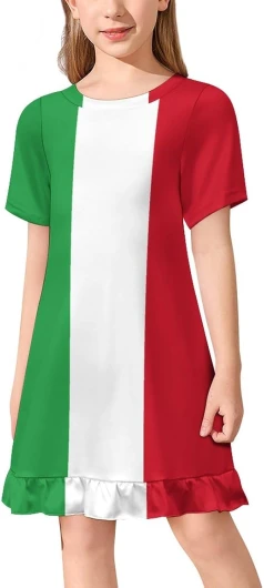 Netherlands Flag Girl’s Dress Summer Crew Neck Children’s T-Shirt Tops Casual Wear 150CM Style-15