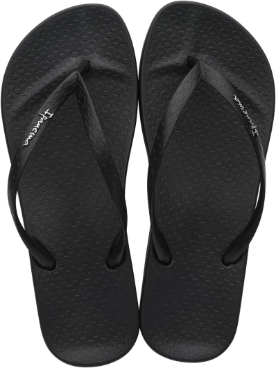 Ana Collection Flip Flops for Women, Cute Comfortable Brazilian Beach Sandals 5 Black/Black