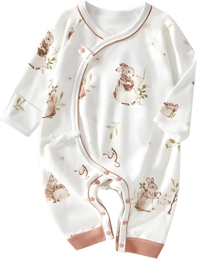 100% Organic Cotton Soft 0-6 Months Newborn Baby Romper Jumpsuits for Boys and Girls Unisex Long Sleeve