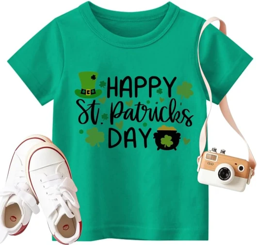 St Patricks Day Shirt Kids Toddler Boys Girls Shamrock Graphic T-Shirt Kid St Patty’s Irish Tee Lucky Tops Green-b 4T