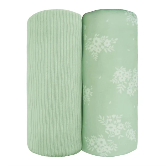 Jersey Swaddle Blanket, Ultra Soft Stretchy Receiving Blanket, Newborn Swaddle Wrap for Boys & Girls, 40 x 30 inches, 2 Pcs