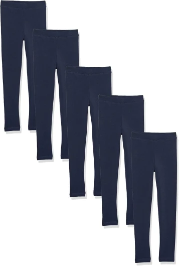 Girls and Toddlers’ Leggings, Multipacks 5 Navy X-Large