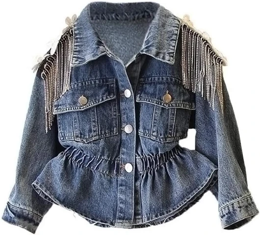 Unicorn Jean Jacket for Girls Kids & Toddler with Sparkly Sleeve, Girls’ Spring Outfit Denim Jackets Outerwear 3T Blue