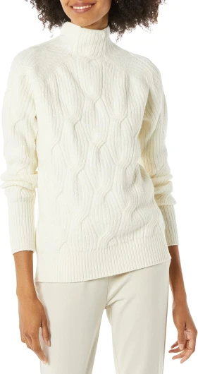 Women’s Winter Sweater, Soft Touch Funnel Neck Cable Knit