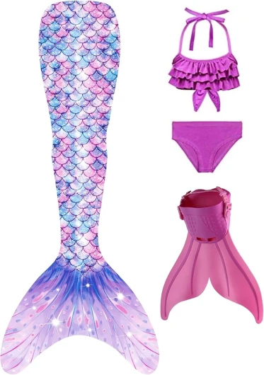 Girls Bathing Suits Swimsuit with Fish Tail Cover Up Birthday Gift for Girl 3-13Years Color Xxaab 9-10 Years