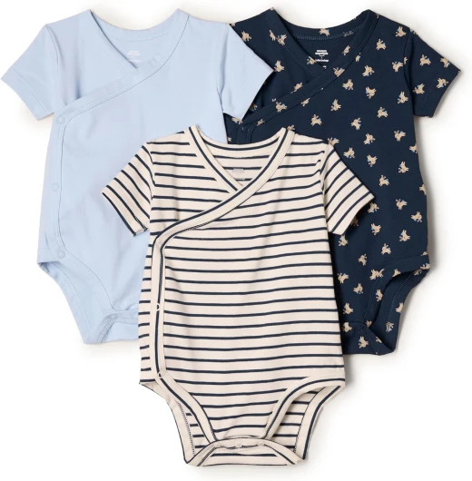 X Sofia Grainge Unisex Babies’ Side Snap Short Sleeve Bodysuit, Pack of 3
