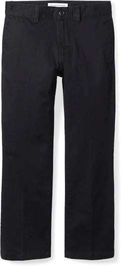 Boys and Toddlers’ Uniform Straight-Fit Flat-Front Chino Khaki Pants, Multipacks 1 Black 2T