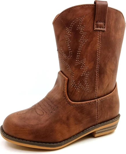 ICEBIRDS Little Kid’s and Toddler Western Cowboy Boot 10 Little Kid Cowboy Brown