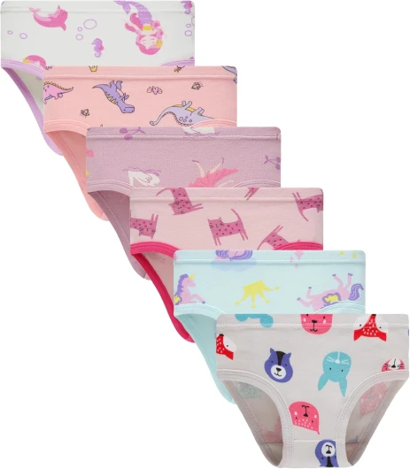 Soft Cotton Underwear Toddler Girls’Briefs Soft Undies 10 Style/A6