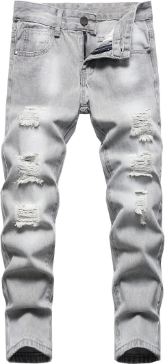 Boy’s Skinny Fit Ripped Destroyed Distressed Fashion Kids Denim Jeans Pants