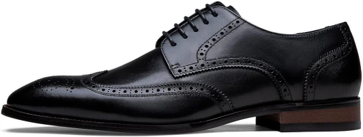 Men’s Dress Shoes Leather Formal Business Oxford Derby Shoes Brogue Wingtip Retro Dress Shoes for Men 10.5 Amy9215-premium Leather-black