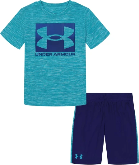 Boys’ Short Sleeve Tee and Short Set, Lightweight and Breathable Blue Surf Dropback 6
