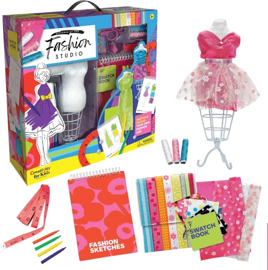 Designed by You Fashion Studio: DIY Fashion Designer Craft Kit for Girls Ages 9-12, Dress Design Kit & Sewing Kit for Kids, Gifts and Toys for Girls