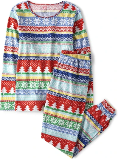 The Children’s Place Baby Holiday Pajamas, Cotton Adult Medium Multi Fairisle-adult